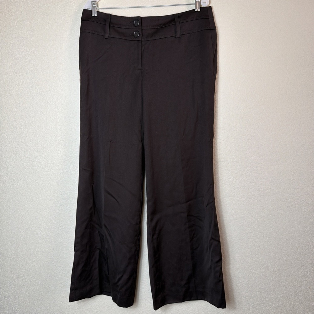 Ann Taylor Lindsay Pants 12 Womens Brown Wool Trouser Mid Rise Dress Work Slacks